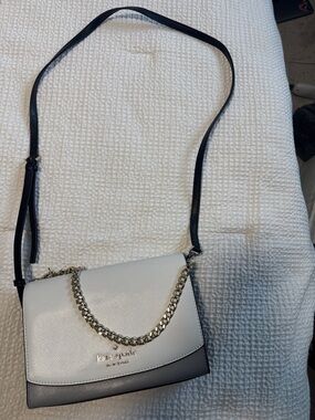 kate spade Two-Tone Cream and Black Crossbody with Gold Chain